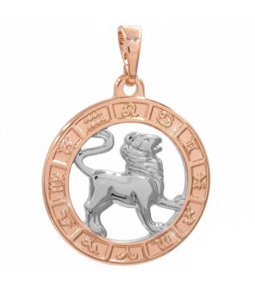 Кулон знак зодиака, двухцветный (Лев)