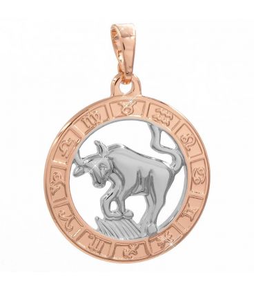 Кулон знак зодиака, двухцветный (Телец)