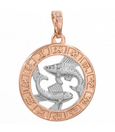 Кулон знак зодиака, двухцветный (Рыбы)