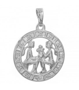 Подвеска родиум без камней "Близнецы"