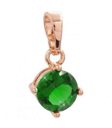 Подвеска (позолота (Медицинское золото)) камень 0,7см — зеленый