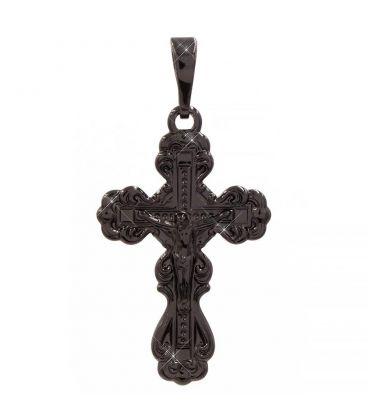 Підвіска (чорний родій) Хрест із розп'яттям