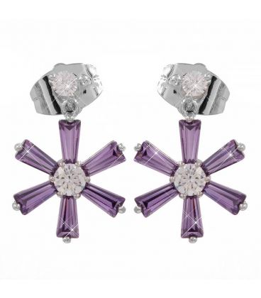 Сережки-гвоздики родій Квітка, фіолетовий