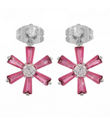 Сережки-гвоздики родій Квітка, малинова