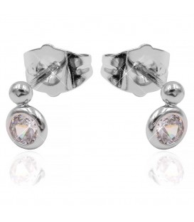 Серьги-гвоздики родий Камень 0,4 см