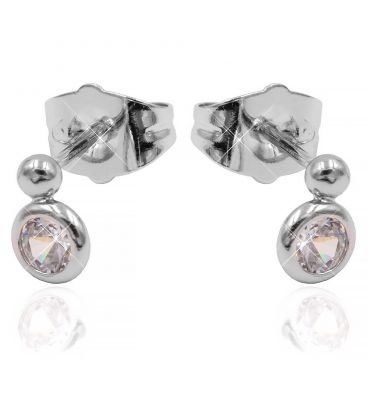 Серьги-гвоздики родий Камень 0,4 см