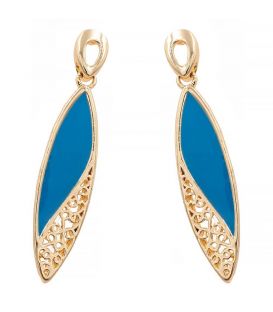 Серьги-капелька с листиком(эмаль)