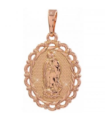 Ладанка "Богородица", с петельками по краям, позолота (1,2/2,1 см)