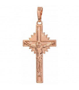 Крестик с распятым Иисусом, позолота (1,8/3,1см)