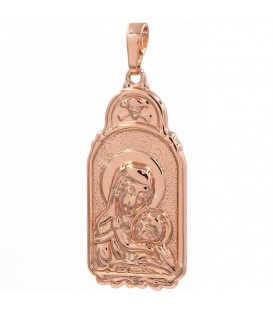 Подвеска позолоченная Большая ладанка (3,5 см) Богородица