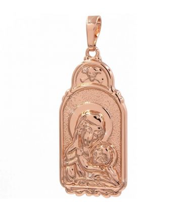 Подвеска позолоченная Большая ладанка (3,5 см) Богородица