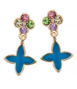 Сережки емаль+стрази(мал.квіточка)