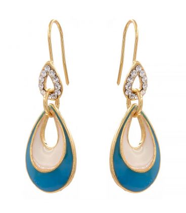 Сережки-подвійна крапля емаль