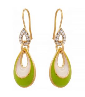 Сережки-подвійна крапля емаль