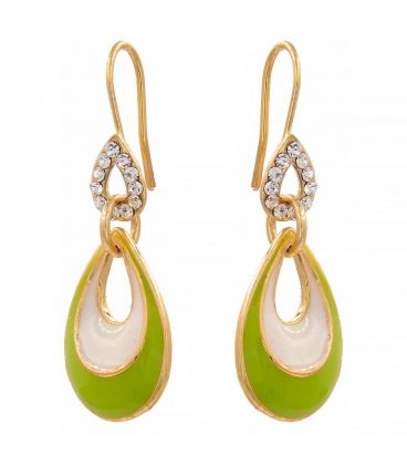 Сережки-подвійна крапля емаль