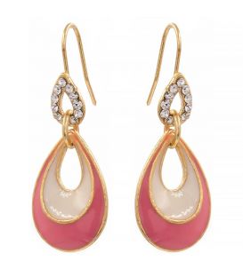 Сережки-подвійна крапля емаль