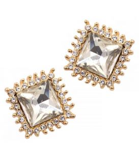 Серьги-гвоздики "Ромб в мелк. стр."