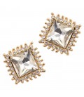 Серьги-гвоздики "Ромб в мелк. стр."