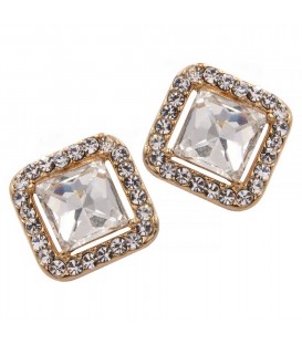 Серьги гвоздики с большим камнем