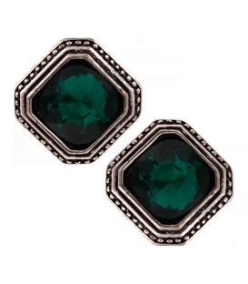 Серьги гвоздики с Камнем под старину