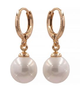 Сережки "Перлина 1 см" лимонна позолота