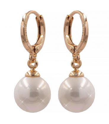 Сережки "Перлина 1 см" лимонна позолота