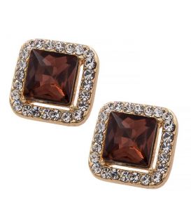 Серьги-гвоздики ромб в кр. страз