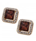 Серьги-гвоздики ромб в кр. страз