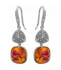 Сережки (гачки) Swarovski Квадрат на основі каменів родіум (Медична сталь)