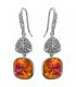 Сережки (гачки) Swarovski Квадрат на основі каменів родіум (Медична сталь)