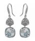Серьги (крючки) Swarovski квадрат на основании из камней