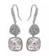 Серьги (крючки) Swarovski квадрат на основании из камней