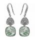 Сережки (гачки) Swarovski Квадрат на основі каменів родіум (Медична сталь)