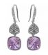 Сережки (гачки) Swarovski Квадрат на основі каменів родіум (Медична сталь)
