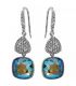 Сережки (гачки) Swarovski Квадрат на основі каменів родіум (Медична сталь)