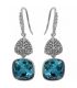 Серьги (крючки) Swarovski квадрат на основании из камней