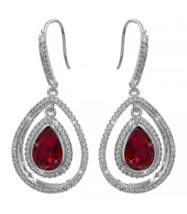 Сережки Swarovski Крапля у подвійній оправі