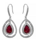 Серьги Swarovski Капля в двойной оправе