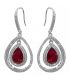 Серьги (крючки) Swarovski Капля-камень в двойной оправе с мелкими камнями