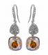 Серьги (крючки) Swarovski квадрат на основании из камней