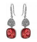 Сережки (гачки) Swarovski Квадрат на основі каменів родіум (Медична сталь)