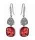 Сережки (гачки) Swarovski Квадрат на основі каменів родіум (Медична сталь)