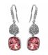 Серьги (крючки) Swarovski квадрат на основании из камней