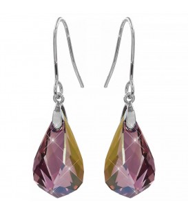 Сережки-гачки Swarovski Гранена крапля-вигин