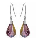 Серьги-крючки Swarovski Граненая капля-изгиб
