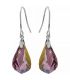 Серьги-крючки Swarovski Граненая капля-изгиб