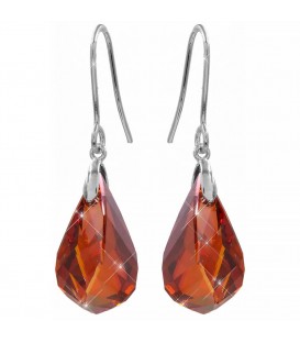 Сережки-гачки Swarovski Гранена крапля-вигин