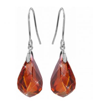 Сережки-гачки Swarovski Гранена крапля-вигин