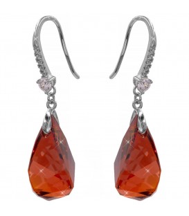 Серьги Swarovski Граненая капля на крючке 