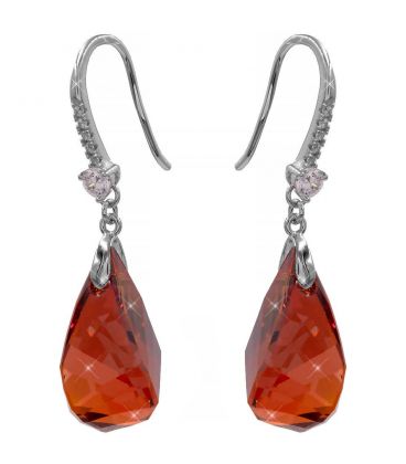 Серьги Swarovski Граненая капля на крючке 